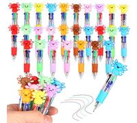YUEKUNTJ 36 Pcs Multicolor Pen in One, 4 in 1 Ballpoint Pen, Multicolored Cartoon Ballpoint Pens, Kids Novelty Pens Multipack, School Supplies Students Children Gift for Classroom Prize(Cartoon)
