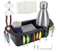 YUEKUNTJ Boat Caddy Organizer, Boat Seat Storage Caddy, Deck Mount Boats Cup Box, Fishing Tool Holder, 29.5x11.5x7.5cm with Suction Cup Compatible with B100-B200 for Fishing Gear Accessories