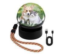 YUEKUNTJ DIY Video Display Sphere Personalized 3D Video Crystal Balls 3D Memory Orb Ball Digital Display Memory Sphere Lamp Rechargeable 180° Wide Angle with Base for Home Travel Trip(Black)