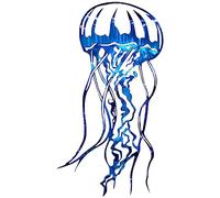 YUEKUNTJ Metal Jellyfish Wall Decor Tropical Fish Hanging Sculpture Jellyfish Decorative Artwork Mediterranean Style Coastal Hanging Ornament Beach Theme Art Decorations for Living Room Garden