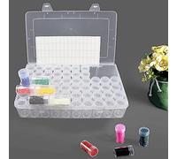 YUEKUNTJ Plastic Bead Organizer, 60 Grids Diamond Art Storage Case Empty, Portable Craft Storage Container, Small Clear Bead Boxes with Lid for Seeds Rhinestones Beads Nail Glitter Powder