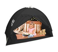 YUEKUNTJ Versatile Bed Canopy Tent Large Domed Blackout Sleeping Tent Large Privacy Space Sleeping Drafty Room Tents Indoor Breathable Cottage Floor Bed Tents 196x98x125cm for Child Playing (Black)