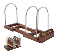 YUEKUNTJ Vinyl Record Storage Stand Expandable Record Holder for 30-70 LP Now Playing Display Rack Wooden Document Book Folder Organizer Album Display Shelf Organising Wood and Metal for Home Decor