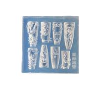 YUELER Sea Themed Silicone Nails Art Mold Set with Whale and Shell Designs for Manicure Fashionable Nails Art Designs Moulds