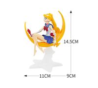 (yueliangmeishaonv, No box) Sailor Moon Figure Anime Cartoon Jupiter Makoto Venus Minako Tsukino Rabbit Doll Toy Little Princess