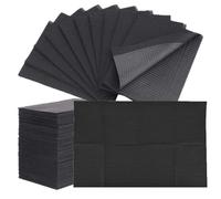 Yuelong Disposable Dental Bibs 50pcs Tattoo Bibs Black Tattoos Table Covers 3 Ply Waterproof Napkin Patient Bib 13" x 18" for Dentist Nail Tattooing Piercing Tray Covers Supplies