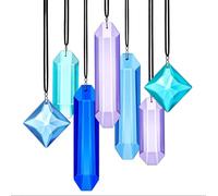 Yuelulala 7pcs Crystal Prisms Sun Catchers, Blue Dreams Suncatcher Hanging Kit for Indoor Window Outdoor Garden Christmas Colorful Hanging Tree Decor Home Decor (A191-7)