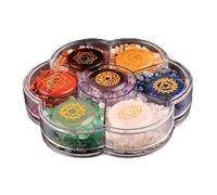 Yuelulala Crystal Tears Chakra Crystal Stones Set for Reiki Healing Meditation, 7 Chakra Healing Crystals and Gemstones Chips for Beginner Crystal Therapy Spiritual Gifts Lovers Christmas (A233-1)