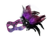 Yuelulala Masquerade Mask for Women with Feathers Womens Venetian Feathers Mask for Masquerade Party, Mardi Gras Halloween Mardi Gras (A221-1)