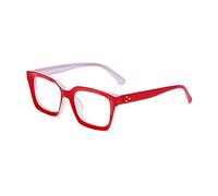 YUELUQU Classic Square Eyewear Non Prescription Thick Glasses Frame for Women Men (Red)