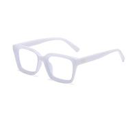 YUELUQU Classic Square Eyewear Non Prescription Thick Glasses Frame for Women Men (White)