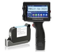 YUEMANXILOU Handheld Inkjet Printer 4.3 Inch Touch Screen Quick-Drying Ink Cartridge Inkjet Coding Portable Handheld Printer for Barcode Batch Number Code Date Label Logo QRCode (25 Languages)