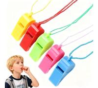 YUEMING 5 x Plastic Wheeled Whistle Whistle Referee Child Trainer Whistle with Cord for Sports Basketball Football 12.2 x 2.2 cm Random Colour