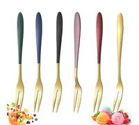 YUEMING 6pc Stainless Steel Dessert Forks, Perfect for Cake, Fruit, Salad, Mini Cakes & More