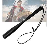 YUEMING Fishing Bat 24.7CM Diameter Fishing Bat Tool Aluminium Alloy Head Fish Priest with Foam Handle and Lanyard, Fishing Hammer Knock, Fish Sticks (Black)