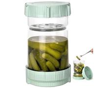 YUEMING Glass Pickle Jar, 1420ML Pickle Container with Strainer Hourglass Pickle Juice Separator for Olives Hourglass Jar, Kitchen Upside Down Pickle Kimchi Jars