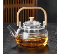YUEMING Glass Teapot with Infuser, 1000ml Teapot with Removable Infuser, Heat Resistant Borosilicate Glass Tea Pot with Strainer for Loose Tea and Blooming Tea Maker