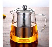 YUEMING Glass Teapot with Infuser, 550 ml Infuser Teapot with Heat Resistant Stainless Steel Infuser, Borosilicate Tea Pot for Loose Tea, Clear Teapot Perfect for Tea and Coffee (550ml)