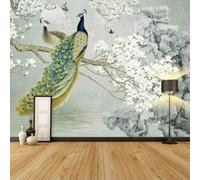 YueMingDi 3D Living Room Mural Home Décor Animal Peacock Floral Landscape Bedroom Living Room Modern Wallpaper-400Cm×280Cm