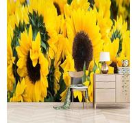 YueMingDi 3D Living Room Mural Home Décor Yellow Sunflower Flower Landscape Tv Bedroom Wallpaper Living Room Mural-400Cm×280Cm