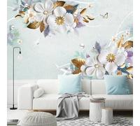 YueMingDi 3D Living Room Mural Home Decoration Flowers Flowers Foliage Landscape Study Living Room Office Background Mural-430Cm×300Cm
