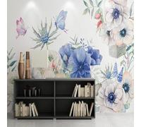 YueMingDi 3D Living Room Mural Home Decoration Minimalist Floral Flower Landscape Living Room Bedroom Background Art Mural-430Cm×300Cm