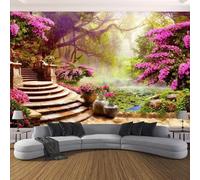 YueMingDi 3D Living Room Mural Home Decoration Purple Flower Landscape Tv Bedroom Wallpaper Living Room Mural-400Cm×280Cm