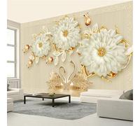 YueMingDi 3D Living Room Mural Home Decoration White Plant Tree Bedroom Living Room Modern Wallpaper-200Cm×140Cm