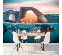YueMingDi 3D Modern Mural Decorating Bedroom Abstract Animal Fish Mountain Peak Landscape Office Study Living Room Background Wallpaper-430Cm×300Cm