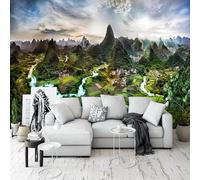 YueMingDi 3D Modern Mural Decorating Bedroom Green Trees Woods Landscape Bedroom Background Decoration Wallpaper-350Cm×256Cm