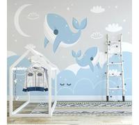 YueMingDi 3D Modern Mural Decoration Bedroom Animal Whale Tree Sofa Tv Wallpaper Art Background Wall-300Cm×210Cm