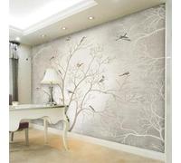 YueMingDi 3D Modern Mural Decoration Bedroom Flower Branch Bird Creative Living Room Sofa Tv Wallpaper-250Cm×170Cm