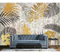YueMingDi 3D Modern Mural Decoration Bedroom Yellow Plant Leaf Tv Background Home Décor Wallpaper-430Cm×300Cm