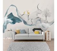 YueMingDi 3D Mural Art Bedroom Minimalist Lines Animal Deer Creative Living Room Sofa Tv Wallpaper-200Cm×140Cm