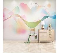 YueMingDi 3D Mural Home Wall Decoration Color Lines Flower Living Room Sofa Tv Wallpaper-430Cm×300Cm