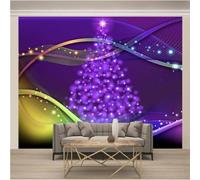 YueMingDi 3D Mural Home Wall Decoration Purple Lines Landscape Landscape Bedroom Background Decoration Wallpaper-400Cm×280Cm