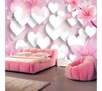 YueMingDi 3D Mural Home Wall Decoration Red Love Flower Landscape Tv Background Home Decoration Wallpaper-150Cm×105Cm