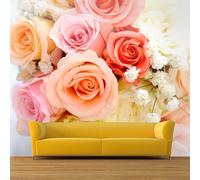 YueMingDi 3D Mural Home Wall Decoration Red Rose Flower Landscape Living Room Bedroom Background Art Mural-300Cm×210Cm