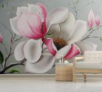 YueMingDi 3D Mural Home Wall Decoration White Flower Butterfly Tv Background Home Decoration Wallpaper-400Cm×280Cm