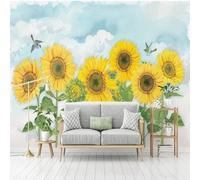 YueMingDi 3D Mural Home Wall Decoration Yellow Sunflower Flower Tv Bedroom Wallpaper Living Room Mural-350Cm×256Cm