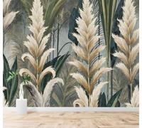 YueMingDi 3D Wallpaper Abstract Tropical Jungle Plants Green Leaves | Creative Modern Murals Home Decor Study Living Room Bedroom Sofa Background Feature the Wall Decoration Luxury-300cm×210cm