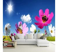 YueMingDi 3D Wallpaper Living Room Sofa Colorful Floral Landscape Living Room Bedroom Background Art Mural-200Cm×140Cm