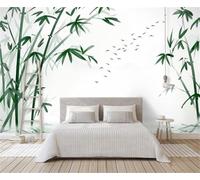 YueMingDi Green Plants Bamboo Leaf Landscape Modern Wallpaper Home Decor Creative Living Room Bedroom Tv Background-150Cm×105Cm