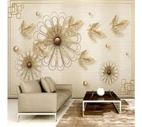 YueMingDi Yellow Butterfly Floral Modern Wallpaper Decorating Bedroom Mural Living Room Art Background-430Cm×300Cm