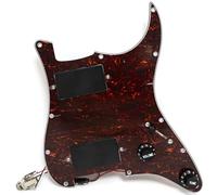 Yuemiya Guitar Prewired Loaded Pickguard Set for Fender Strat,Compatible with EMG Style Active Humbucker Pickups Systems - High Output Ceramic & Alnico V Pickups Solderless Wiring