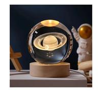 YUEMOL Crystal Night Light Laser Engraved SolarSystem Globe Astronomy Birthday Gift, for Bedroom Home Desktop Decor Lamp(Jupiter)