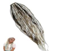 YUEMOL Elastic Dread Ponytail 22"Beaded Ponytail,Boho Braided Ponytail,with Hair Tie Extension Braids for Women Festival Cosplay(C)