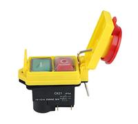 Yuemsh 250V 16A IP54 Start Stop Switch No Volt Release Switch with Emergency Stop Push Button Electromagnetic on Off Switch