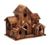 Yuemsh Hanging Bird House - 6 Hole Wooden Bird House for Outside, Courtyard & Backyard Decorations