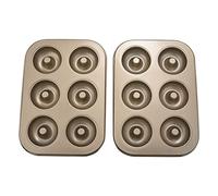Yuemsh Madeleine Pan,Non-Stick Donut Pan, 2 Pieces Donut Baking Tray, Carbon Steel Donut Mold, Donut Baking Dish Bag Mould 6 Doughnuts